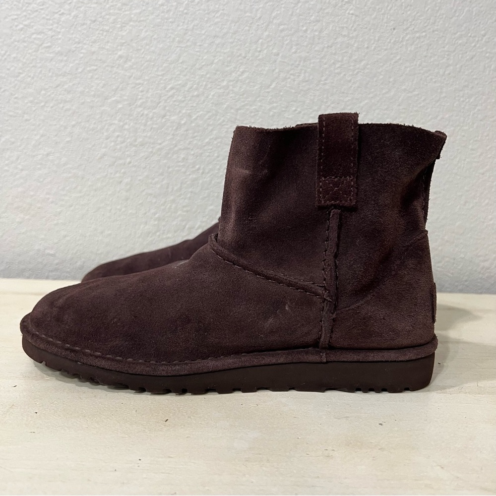 Ugg Purple Suede Unlined Mini Stout Boots